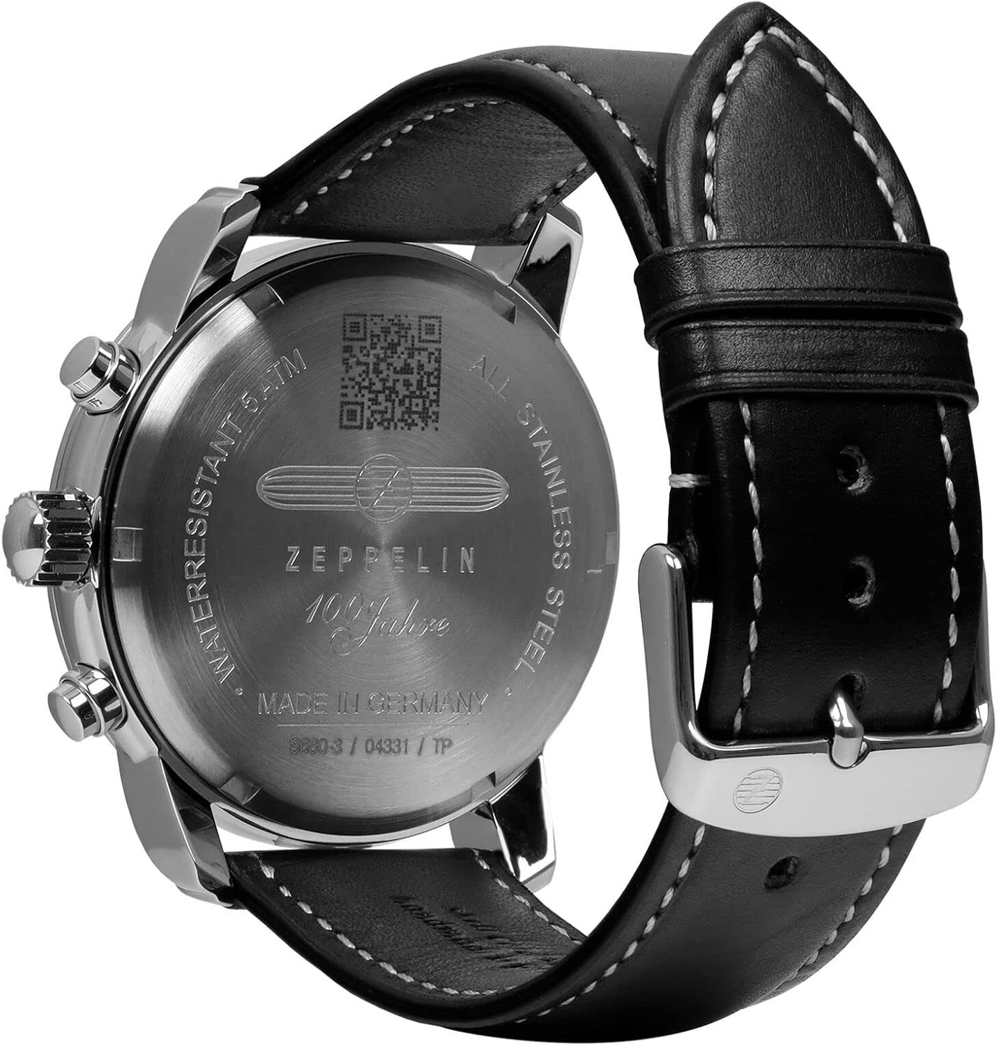 Zeppelin Montre 100 Ans chronographe Alarme Cadran Lumineux 8680 taille unique Argent