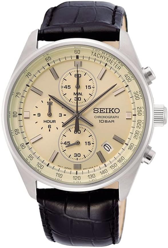 Homme Analogique Quartz Japonais Montre avec Bracelet en Acier Inoxydable SSB377P1 Silber-schwarz