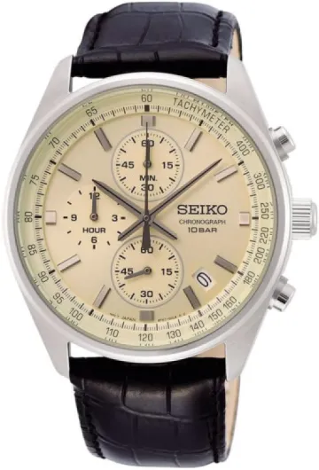 Homme Analogique Quartz Japonais Montre avec Bracelet en Acier Inoxydable SSB377P1 Silber-schwarz