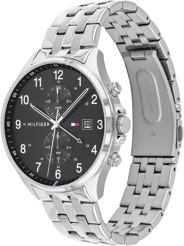 Tommy Hilfiger Multi Zifferblatt Quarz Uhr für Herren Edelstahlarmband Argent