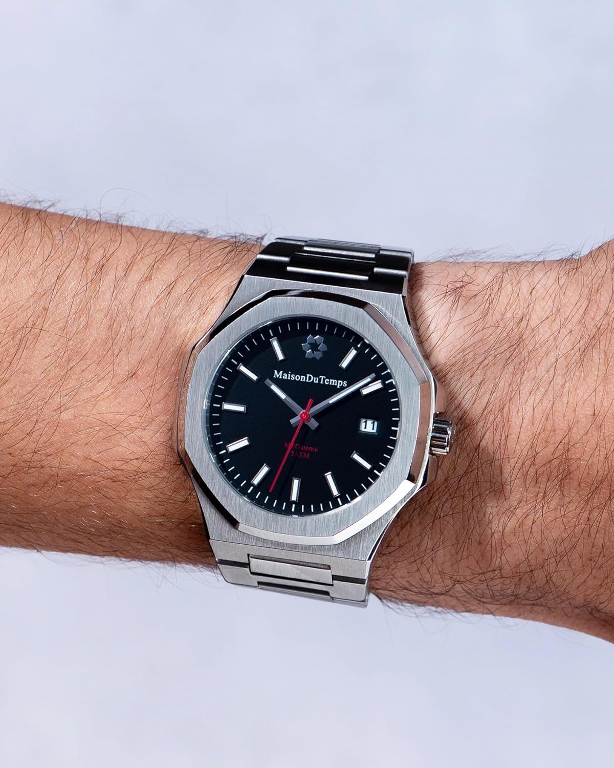 Montre Homme Acier Inoxydable Cadran Couleur Bracelet Acier ou Silicone - Mouvement Quartz Miyota 2315 - Modèle MTGamma Noir Acier