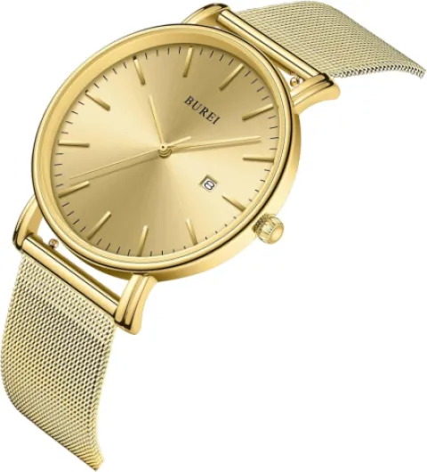 Montre Quartz Ultra-Fine pour Homme Mouvement Quartz Japonais mécanique pour Homme Le pour Les Gentlemen Gold1